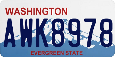 WA license plate AWK8978