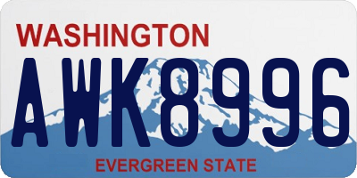 WA license plate AWK8996