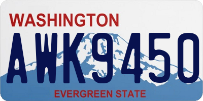 WA license plate AWK9450