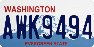 WA license plate AWK9494