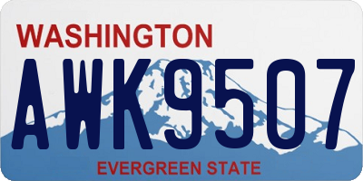 WA license plate AWK9507