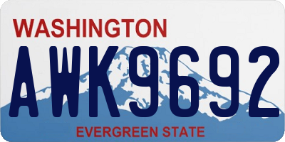 WA license plate AWK9692