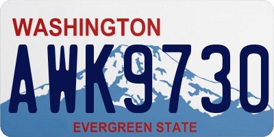 WA license plate AWK9730