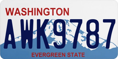 WA license plate AWK9787