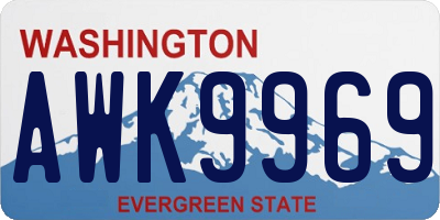 WA license plate AWK9969
