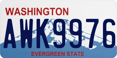 WA license plate AWK9976
