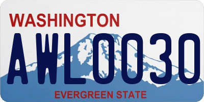 WA license plate AWL0030