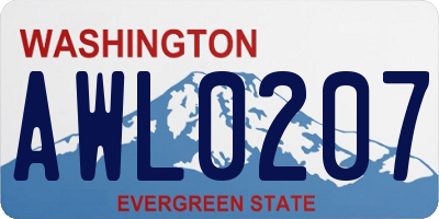 WA license plate AWL0207