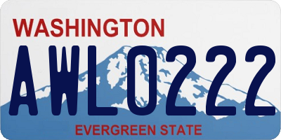 WA license plate AWL0222