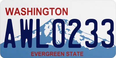 WA license plate AWL0233