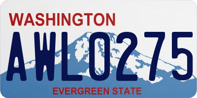 WA license plate AWL0275