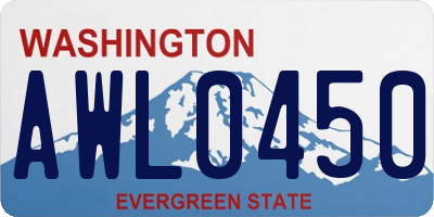 WA license plate AWL0450