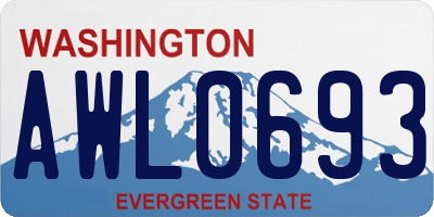 WA license plate AWL0693