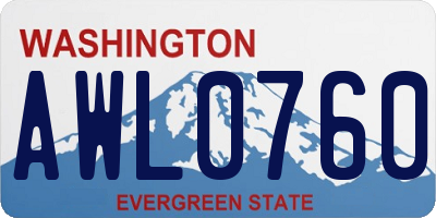 WA license plate AWL0760