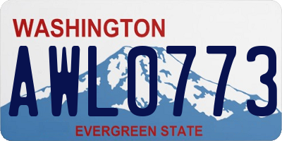 WA license plate AWL0773