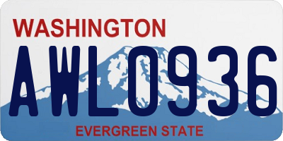 WA license plate AWL0936