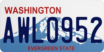 WA license plate AWL0952