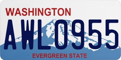 WA license plate AWL0955