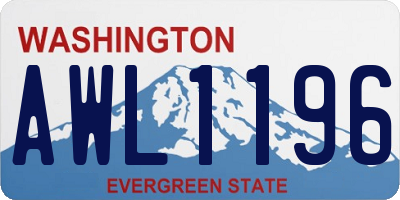 WA license plate AWL1196