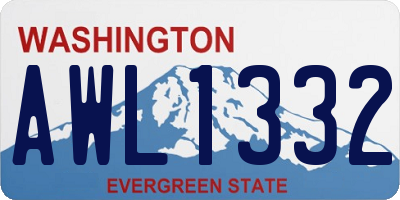 WA license plate AWL1332