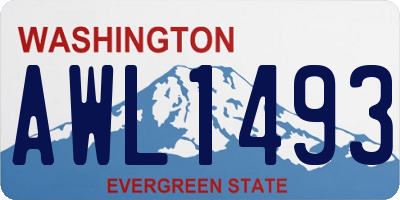 WA license plate AWL1493