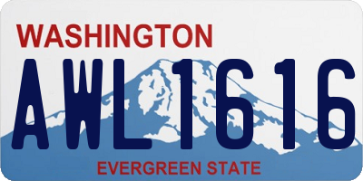 WA license plate AWL1616