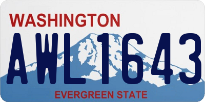 WA license plate AWL1643