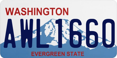 WA license plate AWL1660