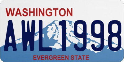 WA license plate AWL1998