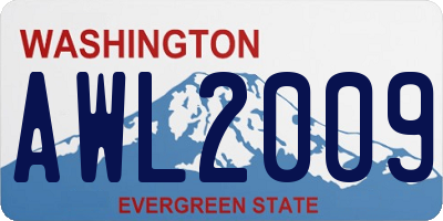 WA license plate AWL2009