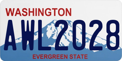 WA license plate AWL2028