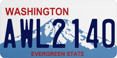 WA license plate AWL2140