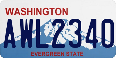 WA license plate AWL2340