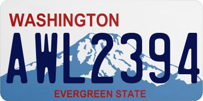 WA license plate AWL2394