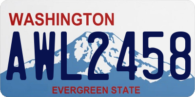 WA license plate AWL2458
