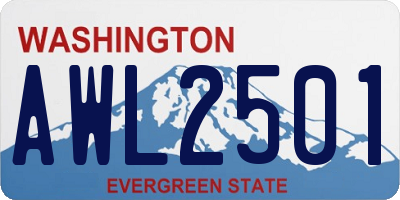 WA license plate AWL2501