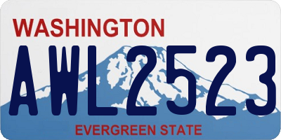 WA license plate AWL2523