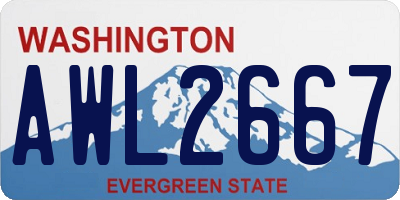 WA license plate AWL2667