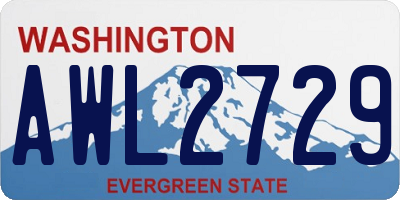 WA license plate AWL2729
