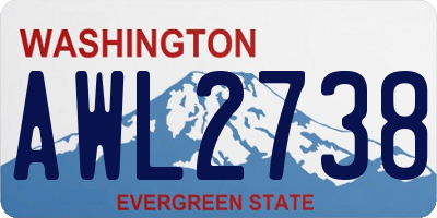 WA license plate AWL2738