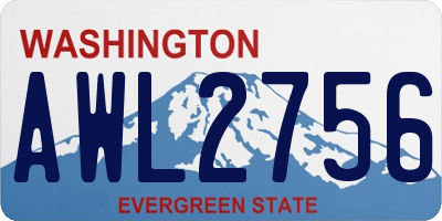 WA license plate AWL2756