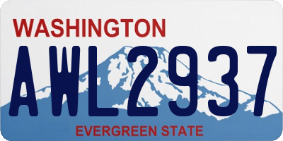 WA license plate AWL2937