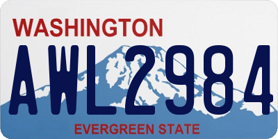 WA license plate AWL2984