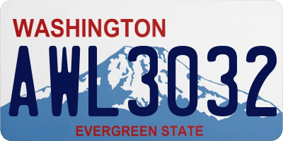 WA license plate AWL3032