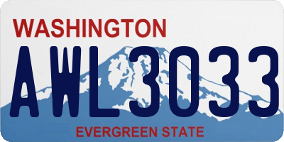 WA license plate AWL3033