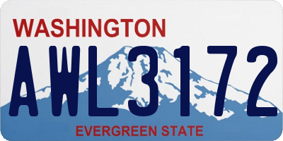 WA license plate AWL3172