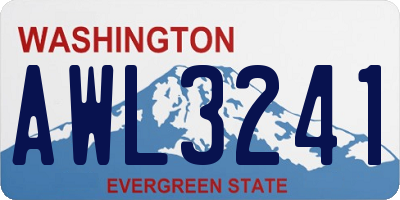 WA license plate AWL3241