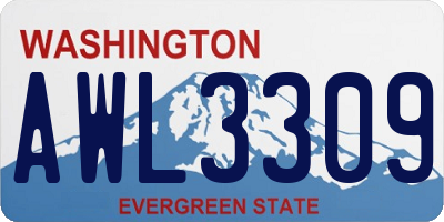 WA license plate AWL3309