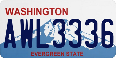 WA license plate AWL3336