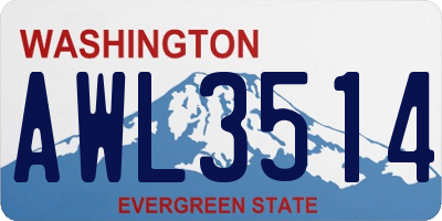 WA license plate AWL3514